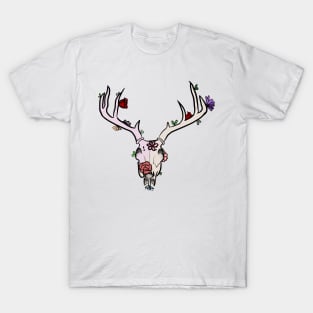 Flower-Covered Deer Skull T-Shirt